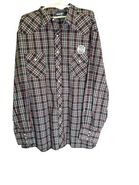 Wrangler Cowboy Cut Pearl Snap Button Up Shirt Western Classic Fit Size 4XT NWT